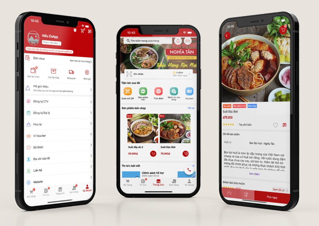 App Bún bò Huế Nghĩ Tân