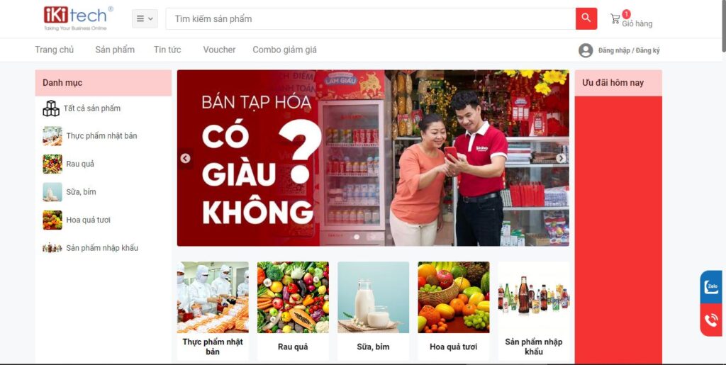 Giao diện web bán hàng - phần mềm ikitech