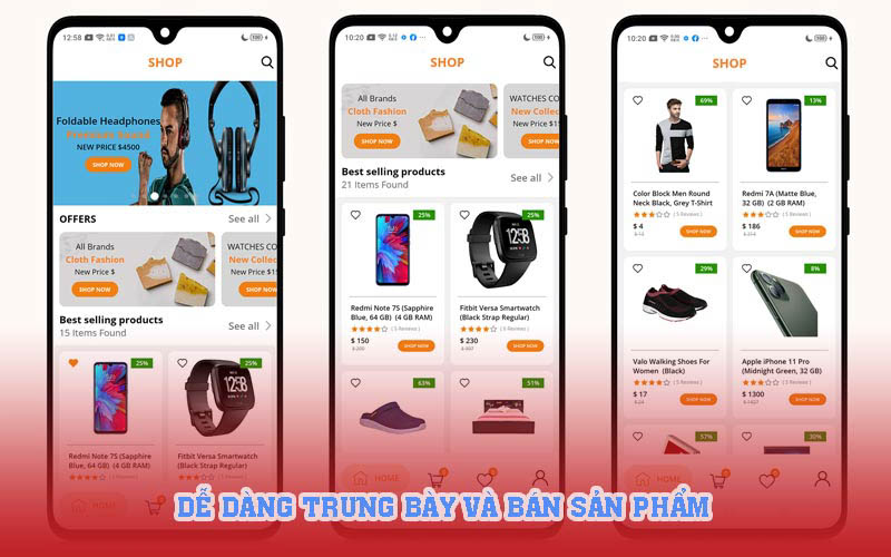 Dễ dàng trưng bày và bán sản phẩm