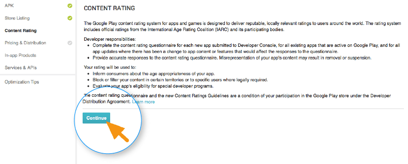 Hoàn thành content rating